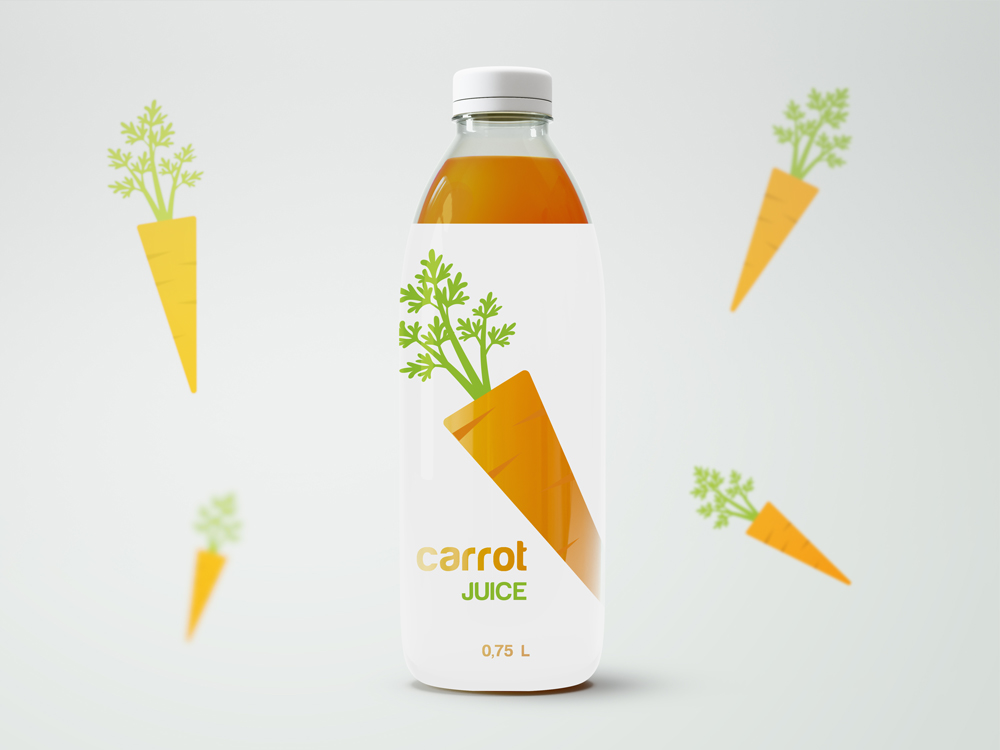 Красивый дизайн упаковки сока морковного